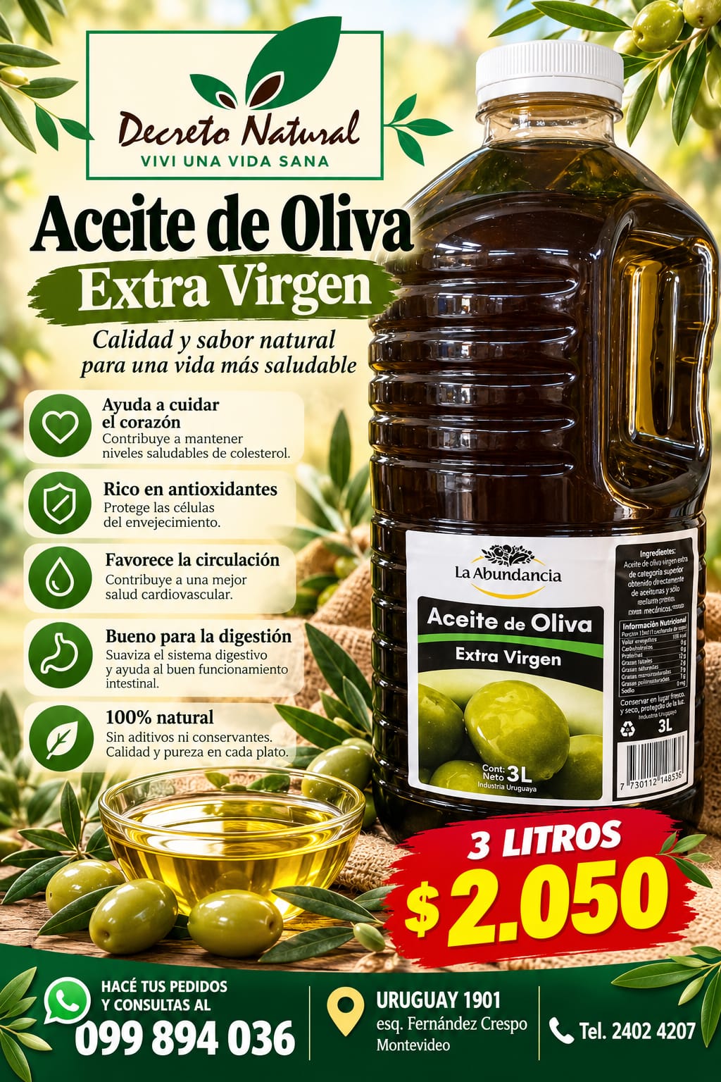 ACEITE DE OLIVA LA ABUNDANCIA 3 L